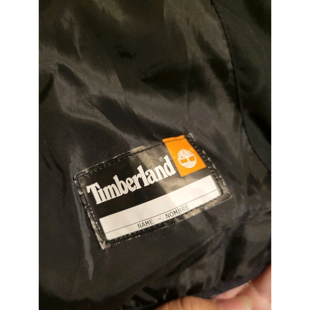 Timberland Boys Puffer Jacket Black Gray Hooded S (7/8) Full Zip Polyester - Picture 5 of 6